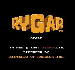 Rygar title screen for NES
